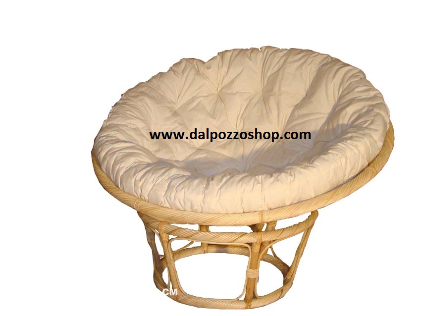 1115/TWIST/0 POLTRONA PAPASAN RATTAN NATURALE CON CUSCINO